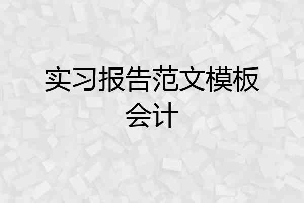 实习报告范文模板会计