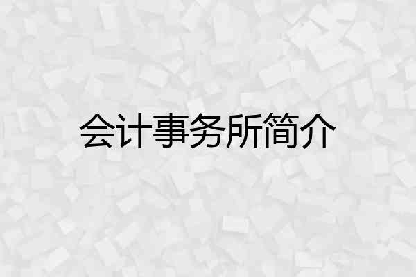 会计事务所简介