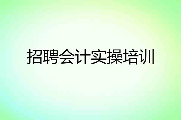 招聘会计实操培训