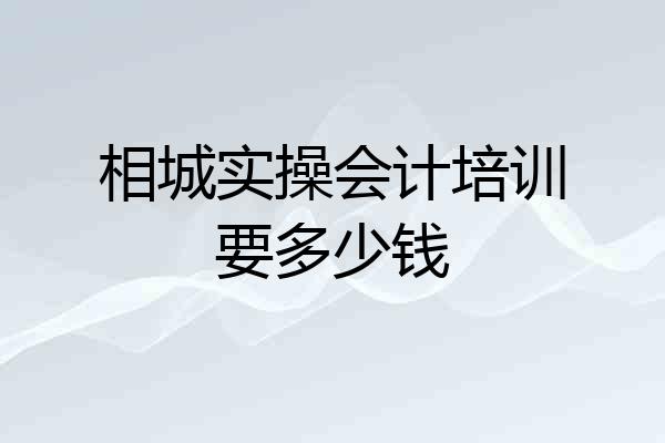 相城实操会计培训要多少钱