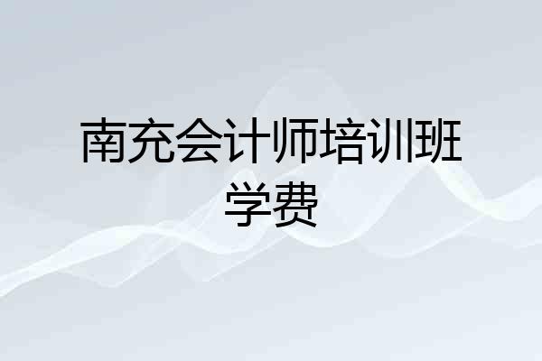 南充会计师培训班学费