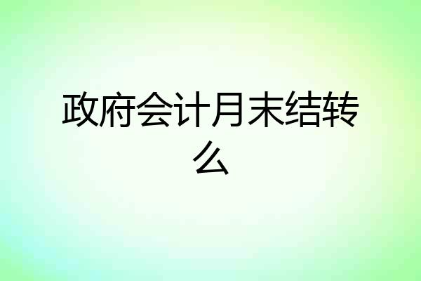 政府会计月末结转么