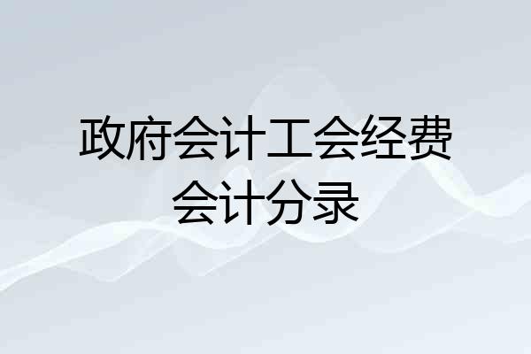 政府会计工会经费会计分录