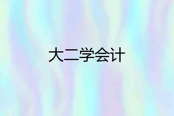 大二学会计