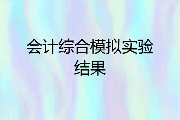 会计综合模拟实验结果