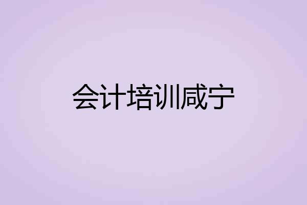 会计培训咸宁