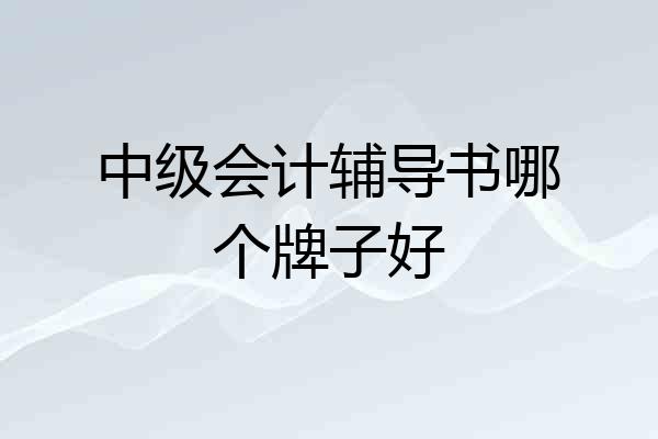 中级会计辅导书哪个牌子好