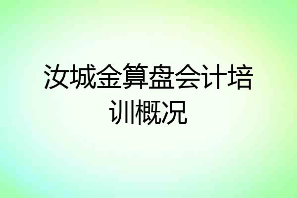 汝城金算盘会计培训概况