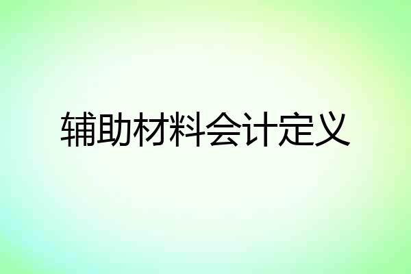 辅助材料会计定义