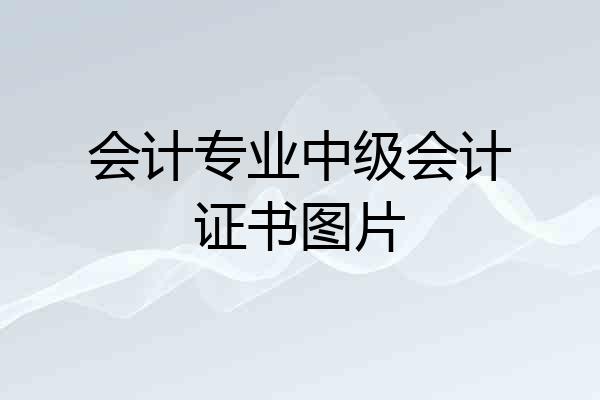 会计专业中级会计证书图片
