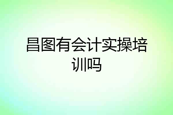 昌图有会计实操培训吗