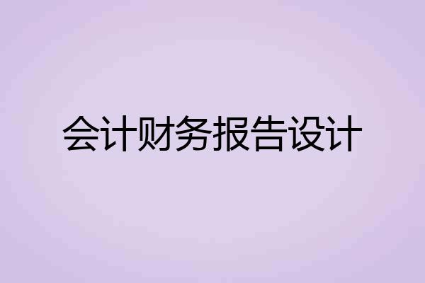 会计财务报告设计