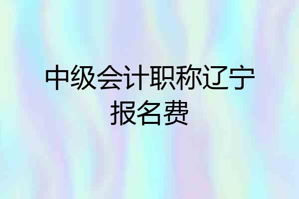中级会计职称辽宁报名费