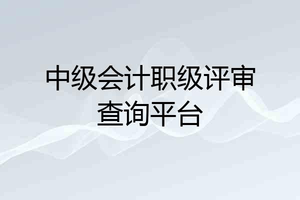中级会计职级评审查询平台