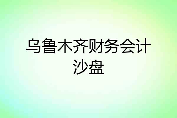乌鲁木齐财务会计沙盘
