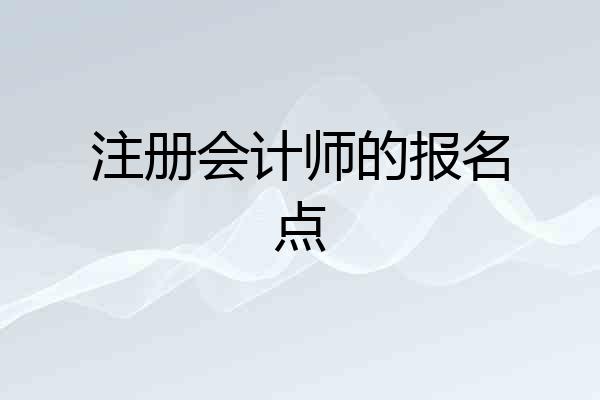 注册会计师的报名点