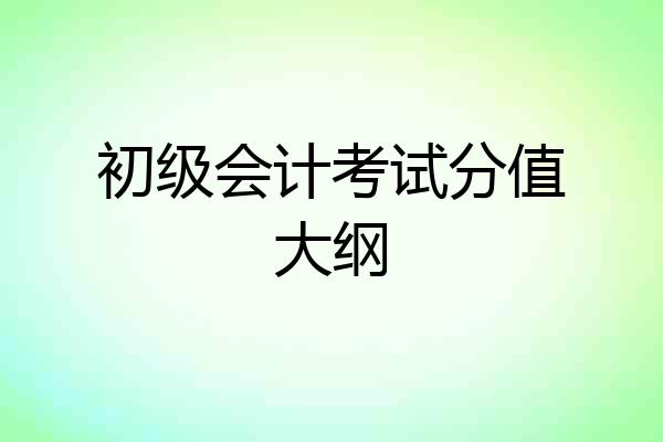 初级会计考试分值大纲