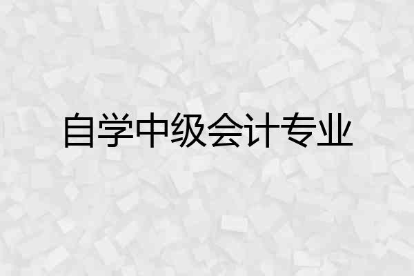 自学中级会计专业