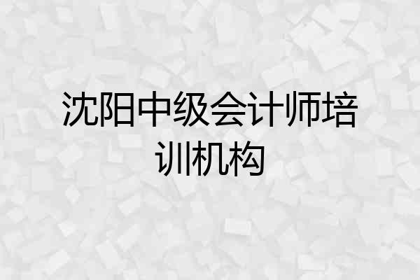 沈阳中级会计师培训机构