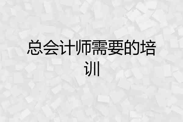总会计师需要的培训