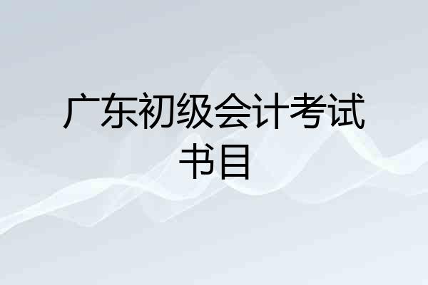 广东初级会计考试书目