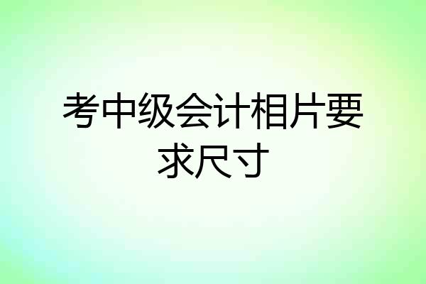 考中级会计相片要求尺寸