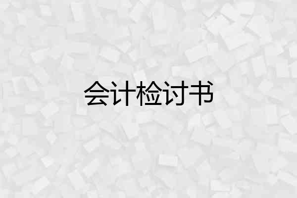 会计检讨书
