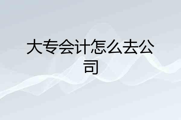 大专会计怎么去公司