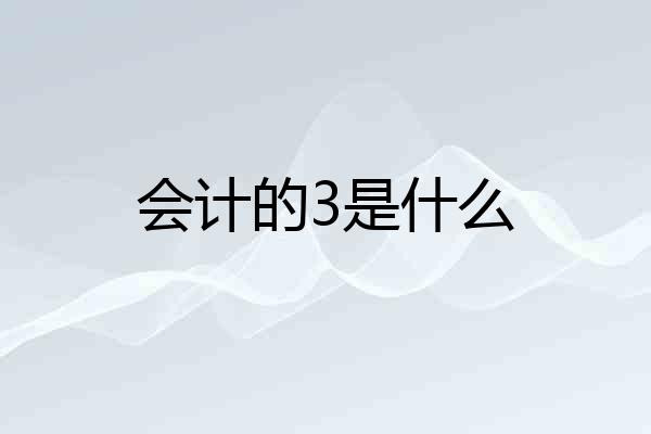 会计的3是什么