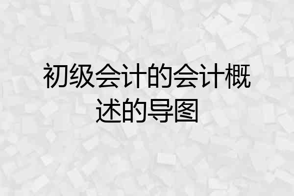 初级会计的会计概述的导图