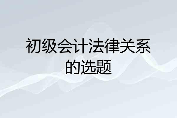 初级会计法律关系的选题