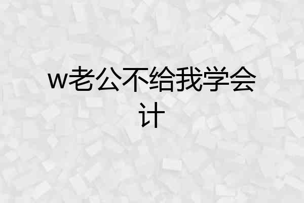 w老公不给我学会计