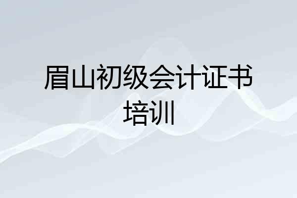 眉山初级会计证书培训