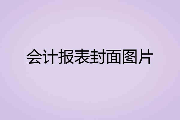 会计报表封面图片