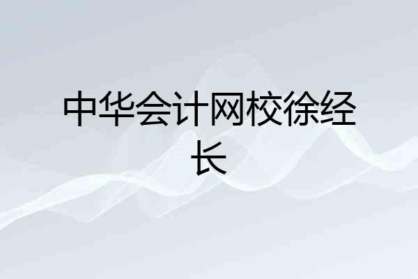 中华会计网校徐经长