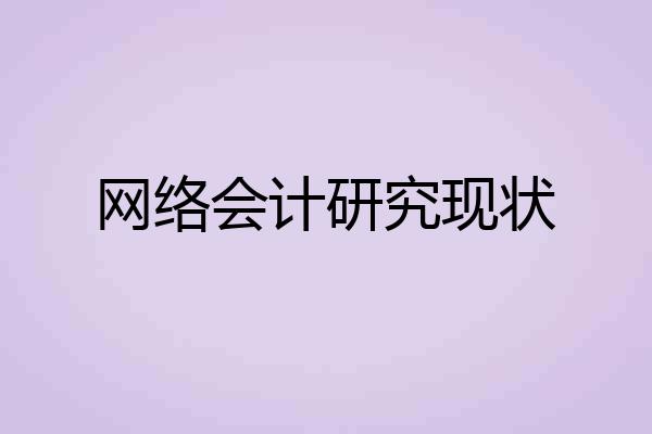网络会计研究现状