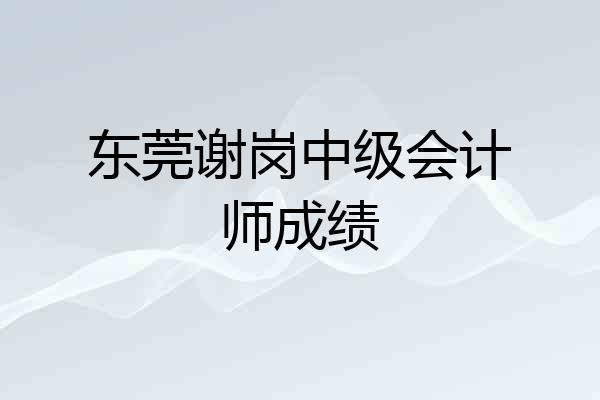 东莞谢岗中级会计师成绩