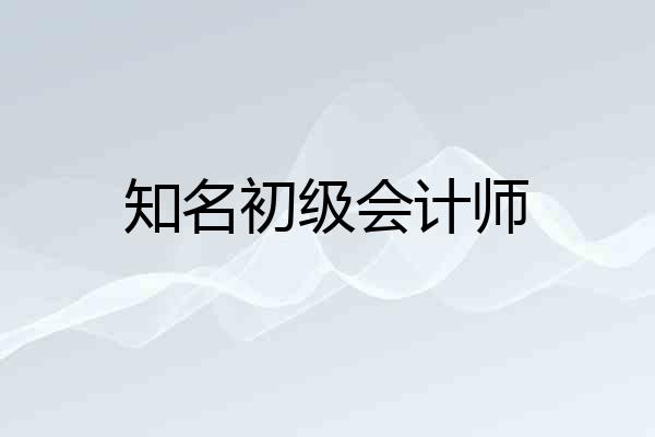 知名初级会计师
