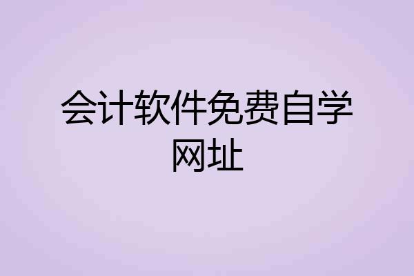 会计软件免费自学网址