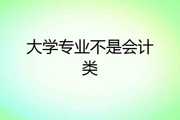 大学专业不是会计类