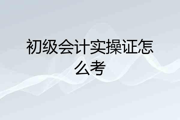 初级会计实操证怎么考
