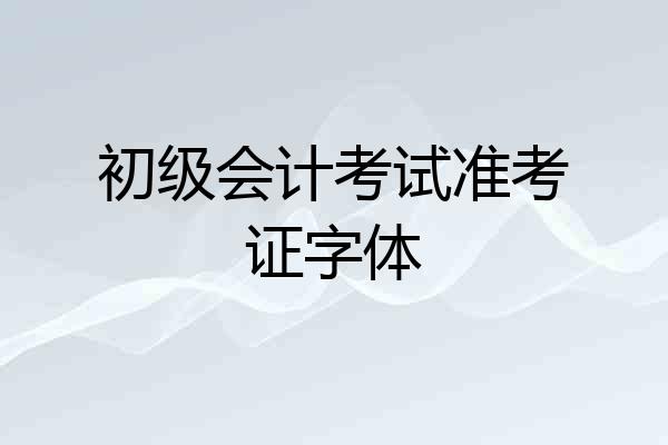 初级会计考试准考证字体