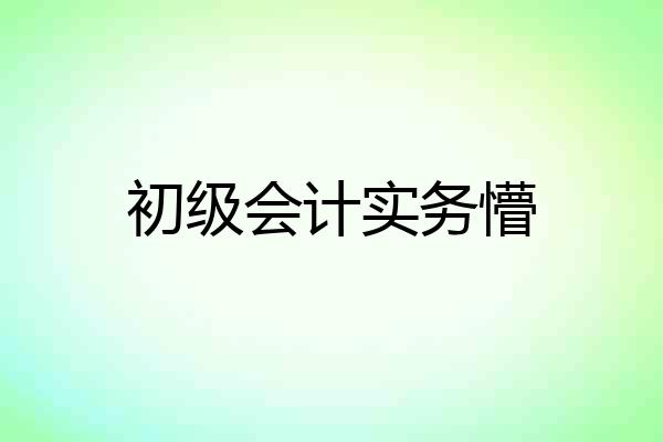 初级会计实务懵