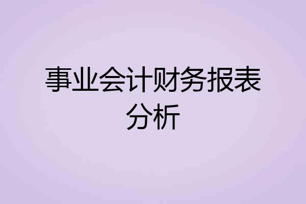 事业会计财务报表分析