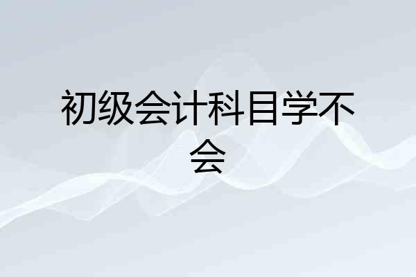 初级会计科目学不会