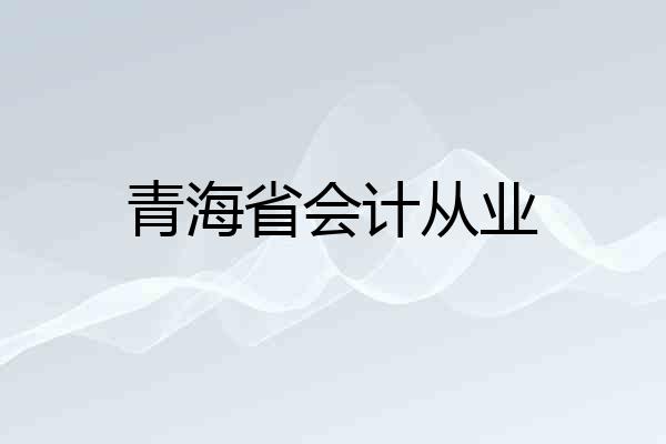 青海省会计从业