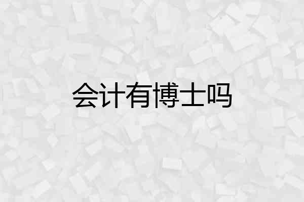 会计有博士吗
