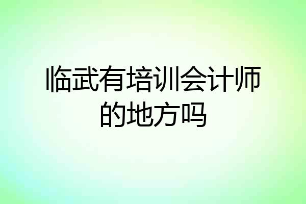 临武有培训会计师的地方吗