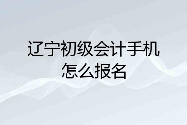 辽宁初级会计手机怎么报名