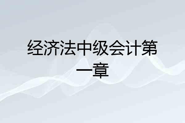 经济法中级会计第一章